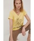 Bluzka Lee Cooper t-shirt bawełniany kolor żółty