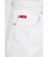Spodnie Lee Cooper szorty jeansowe damskie kolor biały z aplikacją medium waist
