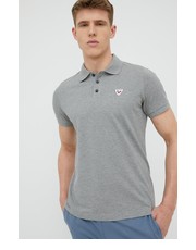 T-shirt - koszulka męska polo bawełniane kolor szary gładki - Answear.com Rossignol