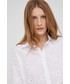 Koszula Answear Lab koszula z domieszką lnu damska kolor biały relaxed z kołnierzykiem klasycznym