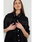 Koszula Answear Lab koszula jeansowa damska kolor czarny relaxed