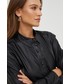 Koszula Answear Lab koszula damska kolor czarny regular z kołnierzykiem klasycznym