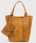 Shopper bag Answear Lab torebka zamszowa kolor brązowy