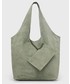 Shopper bag Answear Lab torebka zamszowa kolor turkusowy