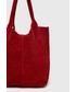 Shopper bag Answear Lab torebka zamszowa kolor czerwony