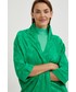 Marynarka Answear Lab kimono kolor zielony niezapinana gładka