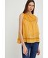 Bluzka Answear Lab bluzka damska kolor żółty z aplikacją