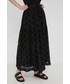 Spódnica Answear Lab spódnica bawełniana kolor czarny midi rozkloszowana