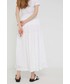 Spódnica Answear Lab spódnica bawełniana kolor biały midi rozkloszowana