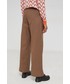 Spodnie Answear Lab Spodnie bawełniane damskie kolor brązowy szerokie high waist