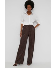 Spodnie spodnie damskie kolor brązowy proste high waist - Answear.com Answear Lab