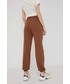 Spodnie Answear Lab spodnie dresowe damskie kolor brązowy gładkie