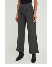 Spodnie spodnie damskie kolor szary proste high waist - Answear.com Answear Lab