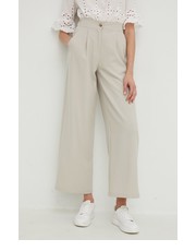 Spodnie spodnie damskie kolor beżowy szerokie high waist - Answear.com Answear Lab