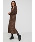 Sukienka Answear Lab sukienka kolor brązowy maxi rozkloszowana