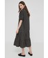 Sukienka Answear Lab sukienka bawełniana kolor czarny midi rozkloszowana