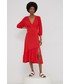 Sukienka Answear Lab sukienka kolor czerwony midi rozkloszowana