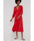 Sukienka Answear Lab sukienka kolor czerwony midi rozkloszowana
