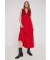 Sukienka Answear Lab sukienka kolor czerwony maxi rozkloszowana