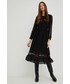 Sukienka Answear Lab sukienka kolor czarny midi rozkloszowana
