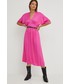 Sukienka Answear Lab sukienka kolor różowy maxi rozkloszowana