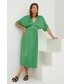 Sukienka Answear Lab sukienka kolor zielony maxi rozkloszowana