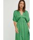 Sukienka Answear Lab sukienka kolor zielony maxi rozkloszowana