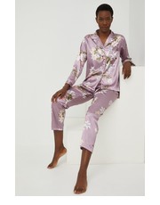 Piżama piżama z domieszką jedwabiu Silk Blend kolor fioletowy satynowa - Answear.com Answear Lab