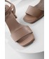 Sandały na obcasie Answear Lab sandały skórzane kolor beżowy