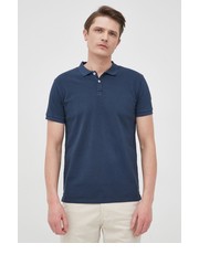 T-shirt - koszulka męska polo bawełniane kolor granatowy gładki - Answear.com Bomboogie