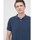 T-shirt - koszulka męska Bomboogie polo bawełniane kolor granatowy gładki