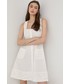 Sukienka The Kooples sukienka bawełniana kolor biały mini rozkloszowana