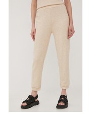 Spodnie spodnie damskie kolor beżowy gładkie - Answear.com Brixton