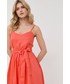 Sukienka Max&Co. MAX&Co. sukienka kolor pomarańczowy maxi rozkloszowana