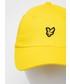 Czapka Lyle & Scott czapka bawełniana kolor żółty gładka