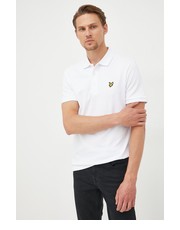T-shirt - koszulka męska polo męski kolor biały gładki - Answear.com Lyle & Scott