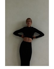 Spódnica spódnica Ribbed High kolor czarny midi ołówkowa - Answear.com Muuv.