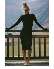 Sukienka sukienka Cotton Rib kolor czarny midi dopasowana - Answear.com Muuv.