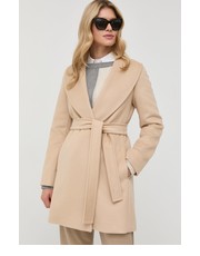 Płaszcz płaszcz wełniany kolor beżowy przejściowy - Answear.com Pennyblack