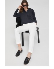 Spodnie spodnie damskie kolor biały dopasowane medium waist - Answear.com Pennyblack