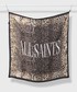 Szalik Allsaints AllSaints chusta jedwabna kolor brązowy wzorzysta