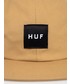 Czapka Huf czapka bawełniana kolor brązowy gładka