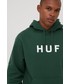 Bluza męska Huf bluza męska kolor zielony z kapturem z nadrukiem