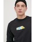 T-shirt - koszulka męska Huf Longsleeve bawełniany kolor czarny z nadrukiem