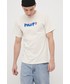 T-shirt - koszulka męska Huf T-shirt bawełniany kolor beżowy z nadrukiem