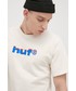 T-shirt - koszulka męska Huf T-shirt bawełniany kolor beżowy z nadrukiem