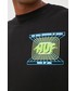 T-shirt - koszulka męska Huf longsleeve bawełniany kolor czarny z nadrukiem