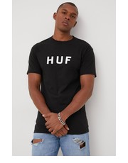 T-shirt - koszulka męska t-shirt bawełniany kolor czarny z nadrukiem - Answear.com Huf