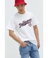 T-shirt - koszulka męska Huf t-shirt bawełniany x Trasher kolor biały z nadrukiem
