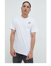 T-shirt - koszulka męska t-shirt bawełniany kolor biały z nadrukiem - Answear.com Huf